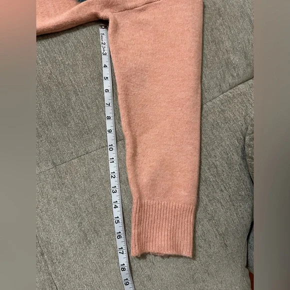 Easel Peach Sweater with Teal Floral Accents - Picture 8 of 8